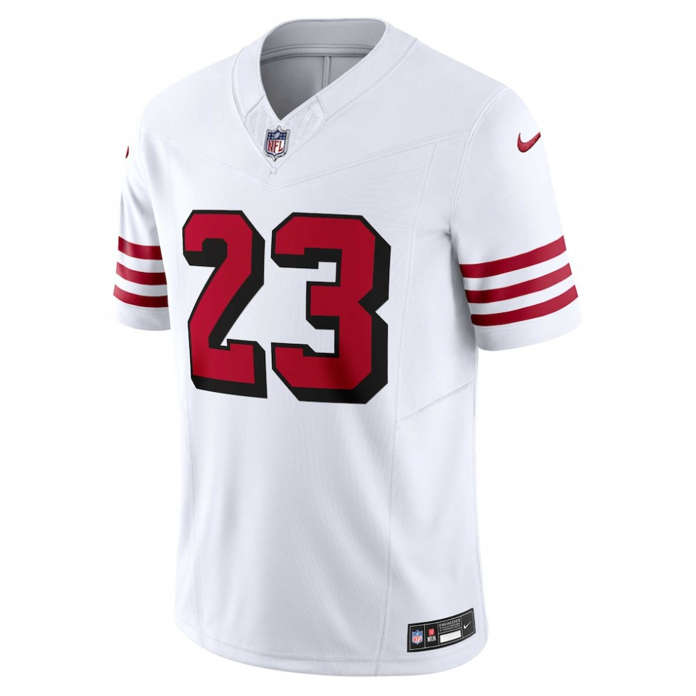 Christian McCaffrey San Francisco 49ers Nike Vapor F.U.S.E. Limited 2nd Alternate Jersey - White-GridironStore